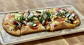 marinara, garden vegetables, portobellos, fresh mozzarella, fresh basil, evoo